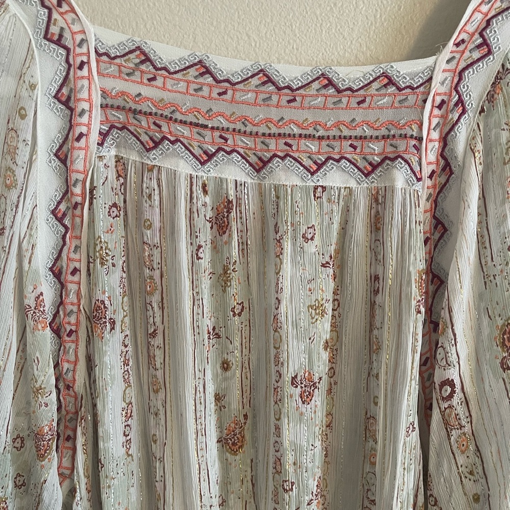 Free People Embroidery & Sparkle Boho Dress size medium - Picture 3 of 9